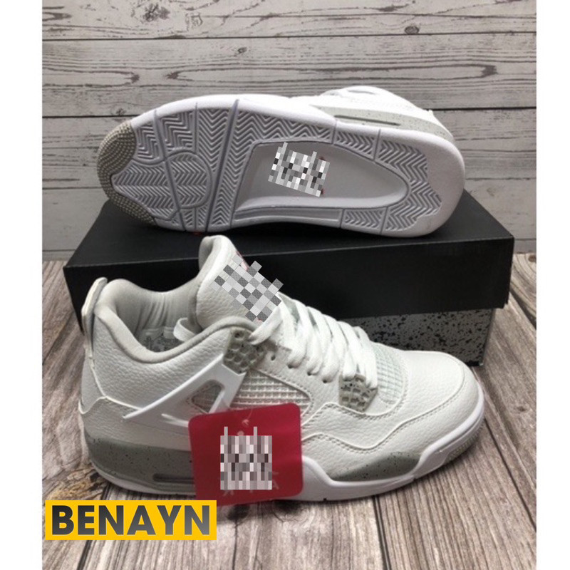 Jordan 4 White/Orio" คุณภาพ OEM Unisex 7PPJ