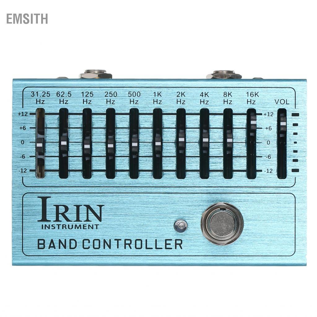 Emsith Emsith fangzi 10-Band EQ กีตาร์ MINI Equalizer พร้อม True BYPASS สำหรับเบสอลูมิเนียมอัลลอยด์-