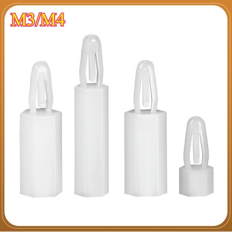 หัวเข็มขัดหกเหลี่ยมคอลัมน์ไนลอน M3 push-in PC board spacer คอลัมน์ยกคอลัมน์เครื่องบินหัวพลาสติกแยกคอ
