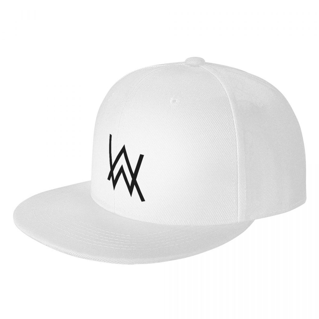 Alan Walker หมวกกันแดดแบนสําหรับผู้ใหญ่พิมพ์ลายหมวกฮิปฮอปเต้นรําหมวกปีกแบนชายคาแบนสีคมชัดผู้ชายและผู