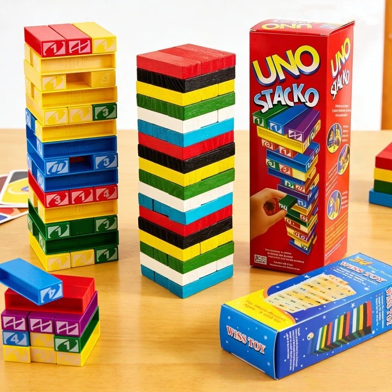 UNO Stacko บล็อกไม้ตึกถล่ม เกมส์ตึกถล่ม การพัฒนาความคิด เกมส์สำหรับครอบครัว