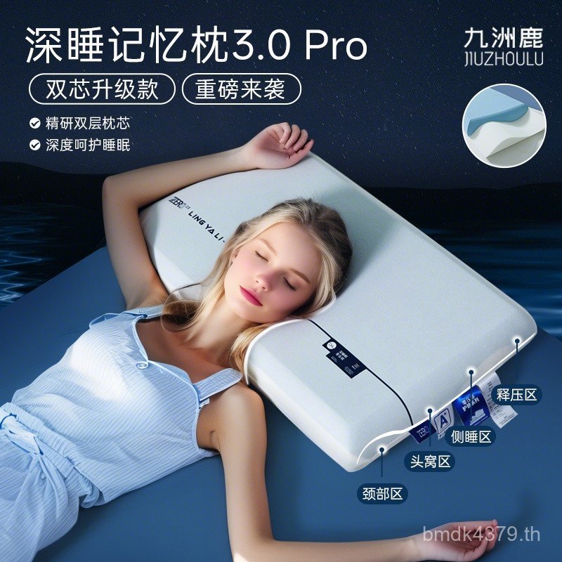 กระดูกสันหลังส่วนคอ Zero Pressure Duo Matte Deep Sleep ในครัวเรือน Sleep Aid หมอนหน่วยความจําโฟมคู่ส