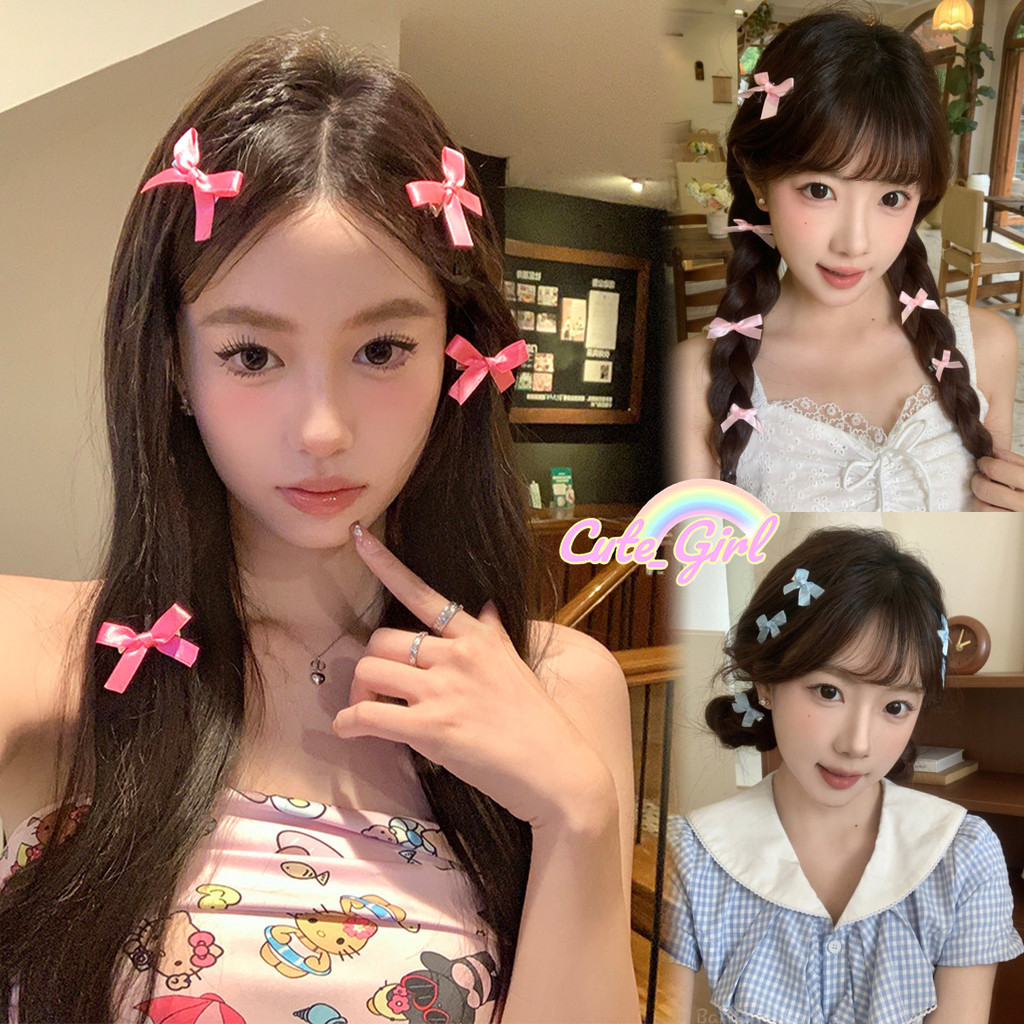 กิ๊บโบว์เล็ก กิ๊บติดผม แพ็ค 10 ชิ้น มินน่ารัก สาวหวาน แฟชั่น ins สีสันสดใส โดปามีน หลากสี COD