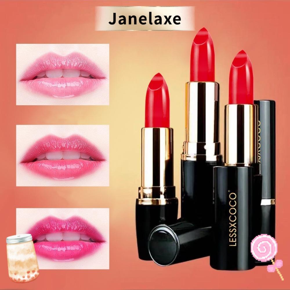 JANELAXE ลิปบาล์ม, ริมฝีปากติดทนนานแต่งหน้าลิปสติกเปลี่ยนสี, ริมฝีปากมาติคดูแลอุณหภูมิเปลี่ยนสีชุ่มชื้นลิปออยล์
