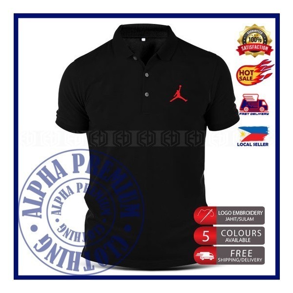 HOT เสื้อโปโล T Shirt Cotton Polo A|r-J0rdan Basketball T-Shirt Tshirt Sportswear Embroidery Unisex 