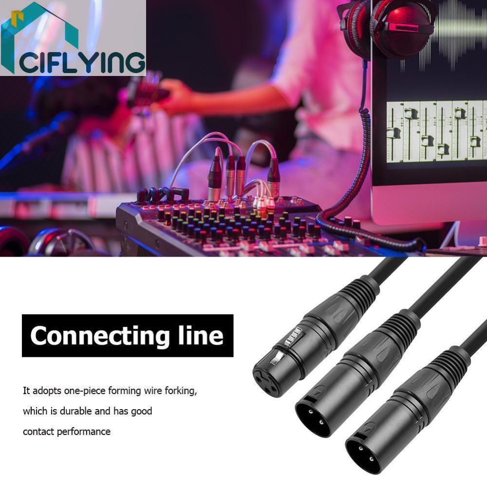 50 ซม.3Pin XLR หญิงคู่ XLR ชาย Y-Splitter สายไมโครโฟนสาย 1 หญิง 2 ชาย XLR Y Splitter XLR Y Splitter 