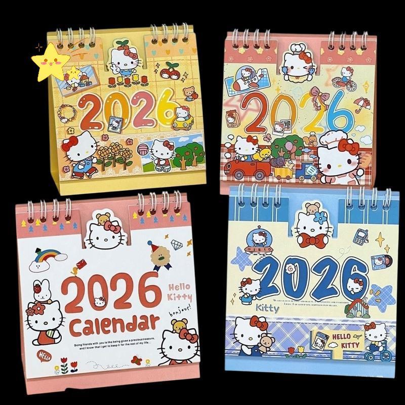 [JBTH] Hello Kitty 2026 ปฏิทินการ์ตูน Sanrio ปฏิทินตั้งโต๊ะเครื่องประดับ Kawaii Planner Agenda ทุกวันรายเดือนเครื่องเขียนอุปกรณ์สํานักงาน [JB]