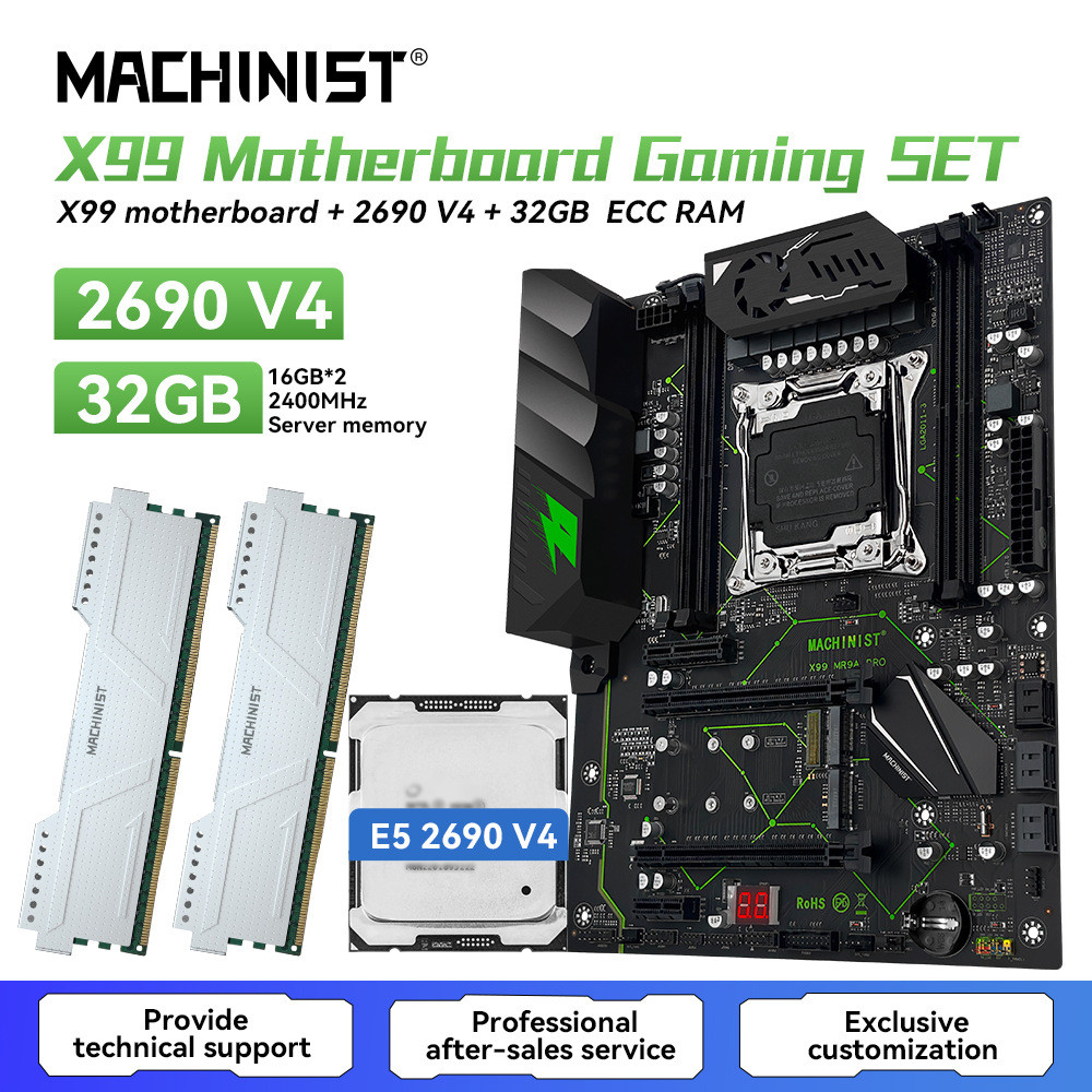 ในสต็อก] เมนบอร์ด ﻿   Mechanic X99 MR9A PRO เมนบอร์ด+E5 2690 V4+DDR4 32GB หน่วยความจํา