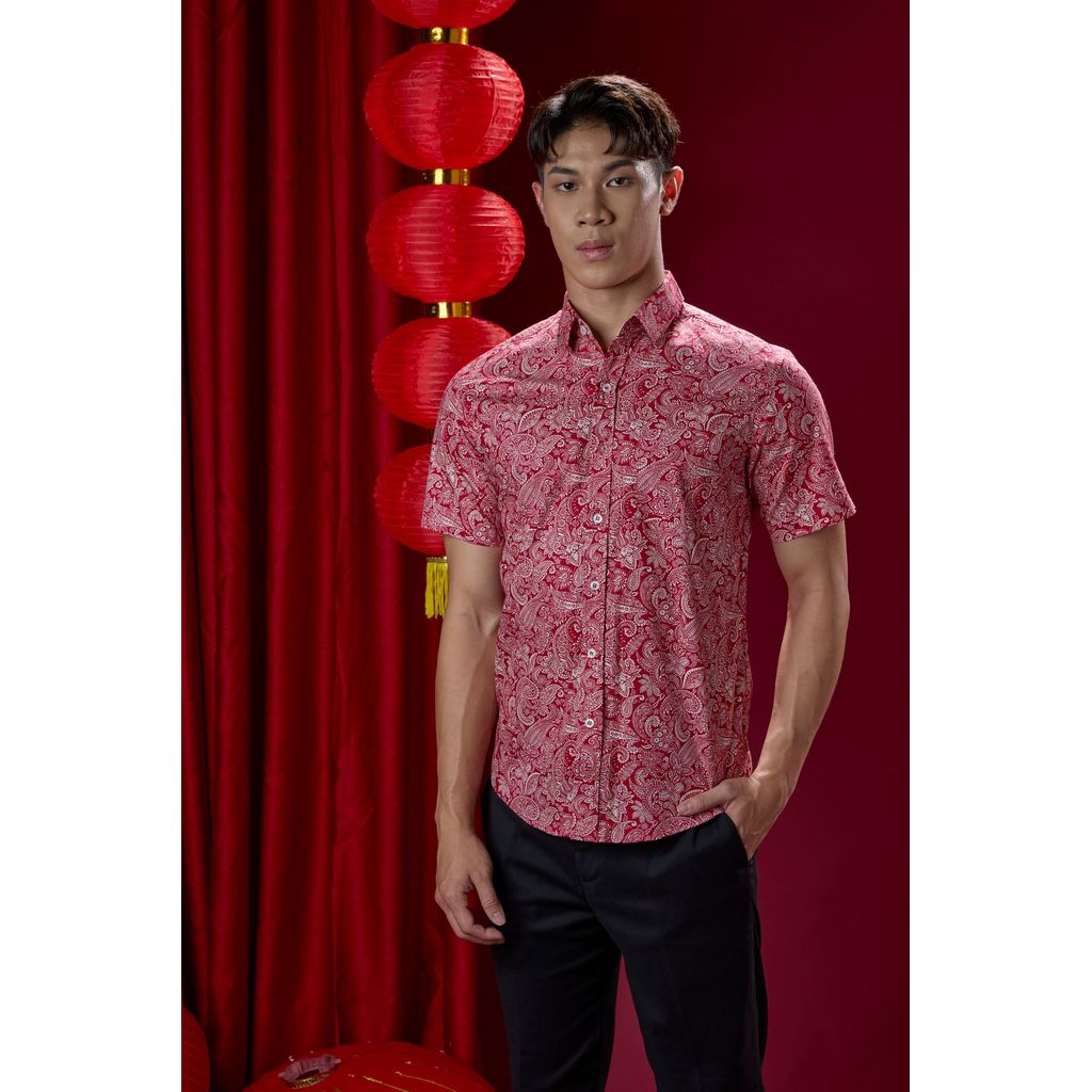I Am Fam Famous Slim Fit Shirt - CNY 2026 Red & White