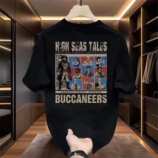 Basi💥 เสื้อยืด oversize unisex สกรีนหน้าหลัง ลาย "BUCCANEERS" เนื้อผ้าเกรดพรีเมียม คอกลม ใส่สบาย