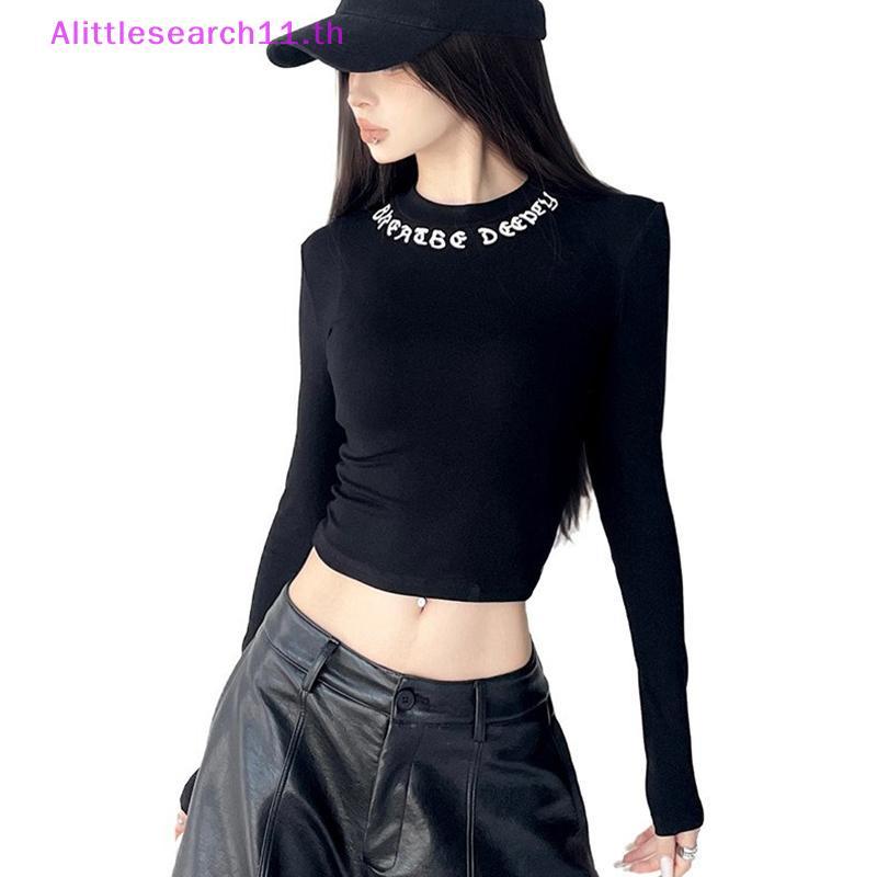 Alittlesearch11ฤดูใบไม้ผลิสบายๆSlimmingที่มีประสิทธิภาพเอวสูงรอบคอฐานด้านบนT-irtผู้หญิงFaionable Com