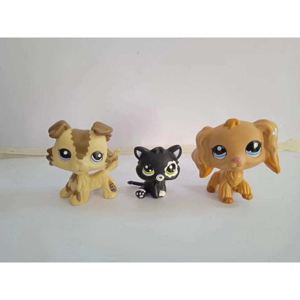 ใหม่ Littlest Pet Shop LPS ตัวเลขสัตว์ 3 ชิ้นชุดแมวสุนัขของเล่น #2210 #1716 สําหรับของขวัญเด็ก
