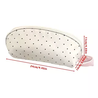 WKPFR893 ดินสอ , Polka Dot กระเป๋าปากกาความจุขนาดใหญ่, กระเป๋าเก็บเครื่องเขียนรูปเปลือกหอยอเนกประสงค์แบบพกพาอุปกรณ์การเรียน