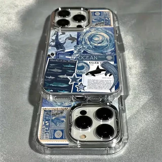 Marine Shark Label Clearเคสโทรศัพท์สําหรับiPhone 17 16 15 Pro Max 14 Plus 13 12 11 XS X 7 8 16Eกันกระแทกปกอ่อน