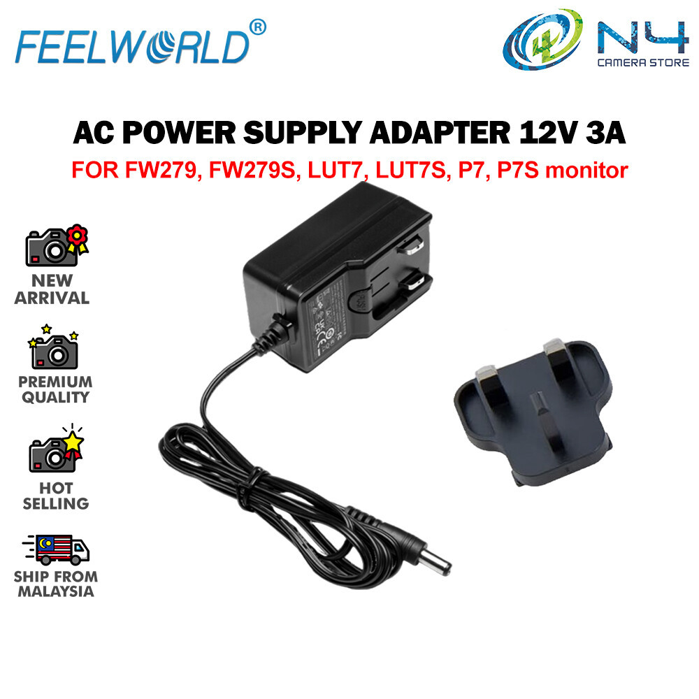 FEELWORLD DC 12V 3A / 1.5A / 1.0A Switching Power Supply Home Power Adapter US Standard สําหรับ 100V