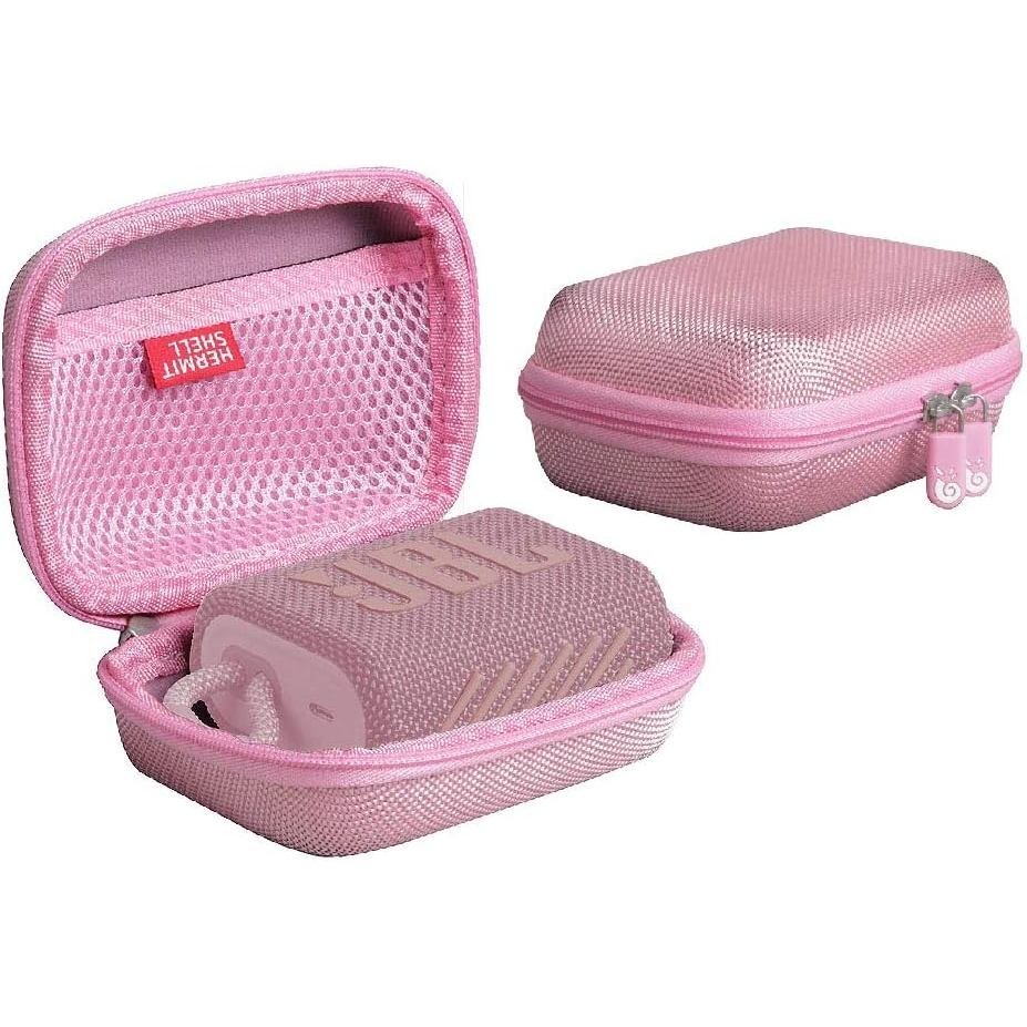 Hermitshell Hard Travel Case สําหรับ JBL Go 3 / JBL Go 3 Eco ลําโพงบลูทูธพกพา (สีชมพู เคสสําหรับ JBL