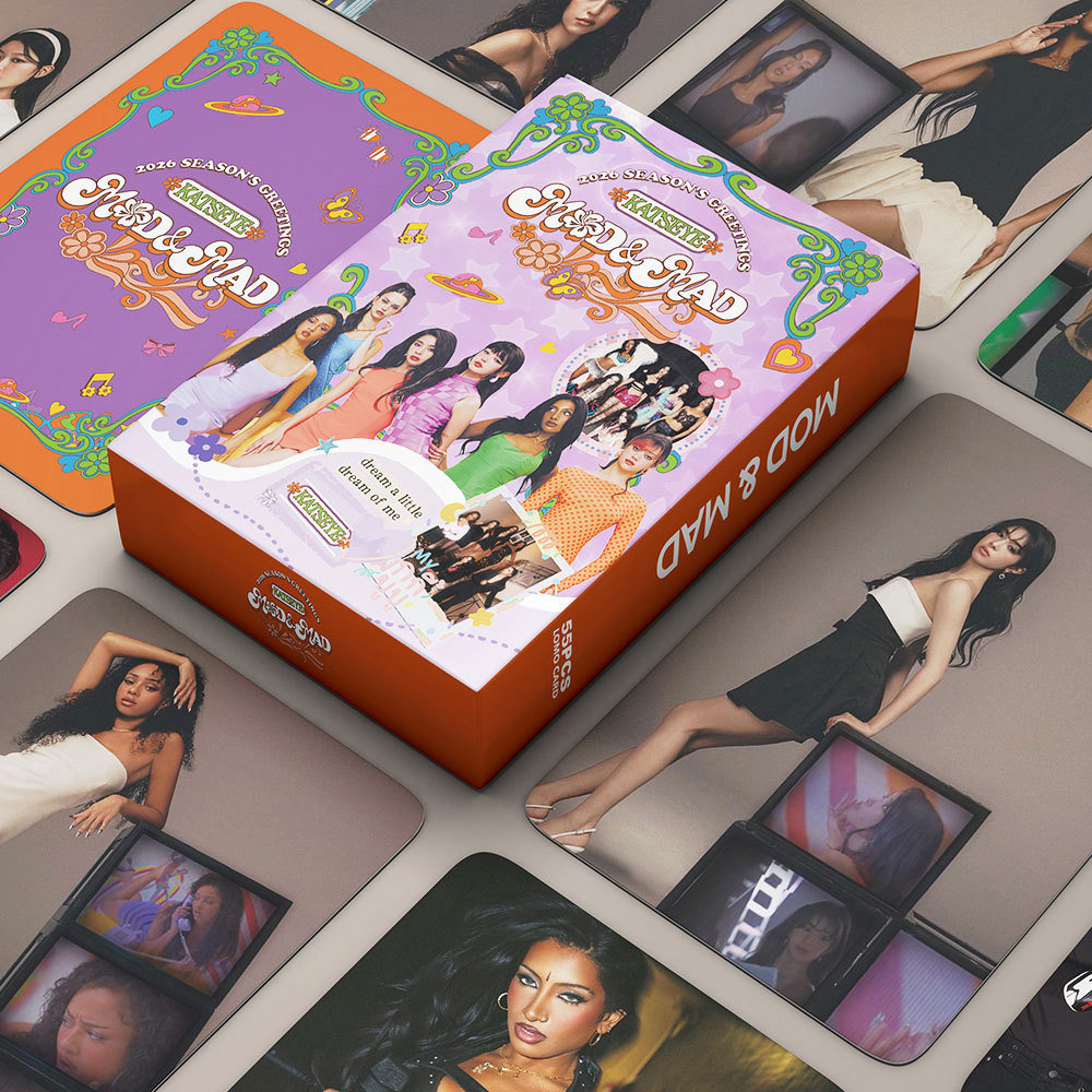 55 แผ่น Hallyu KATSEYE Girl Group 2026 Mod & การ์ด Mad-LOMO รองรับการ์ด LOMO โปสการ์ดโฮมเมด