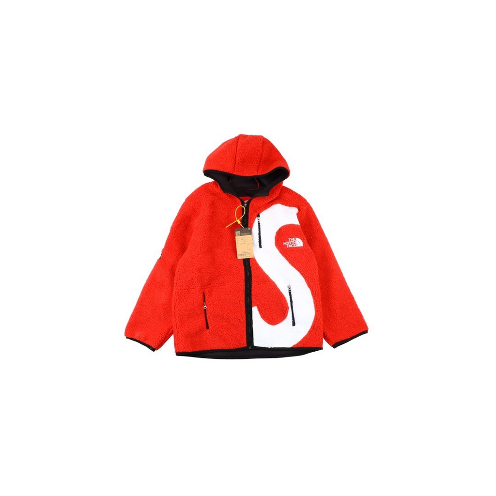 Supreme TNF S Logo Hooded Fleece Jacket กองพัน夹克