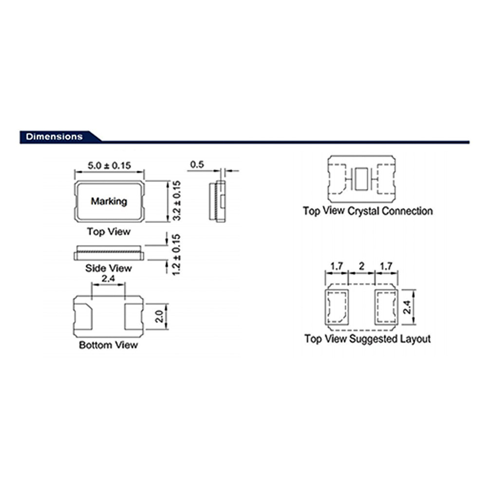 (2 ชิ้น) 5032 SMD Passive Crystal Oscilator 2Pin 8MHz 9.416MHz 10MHz 11.2896MHz 12MHz 1.456MHz 15MHz 16MHz 24.576MHz 25MHz 26MHz 49.152MHz ราคา ถูกที่สุด ดีลบีเคเค แกลเลอรีภาพที่ 2
