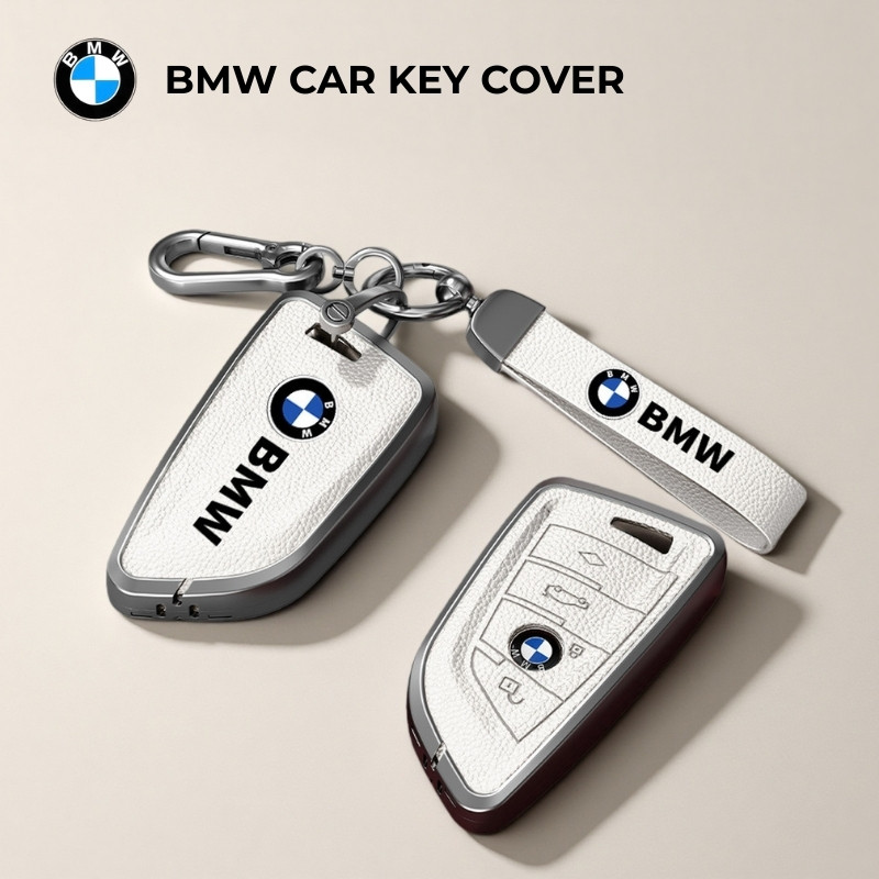 BMW ฝาครอบกุญแจรถหนังกรอบสังกะสีสําหรับ BMW X1 sDrive18i, X1 sDrive20i M Sport,X3 G45 20 xDrive M Sp