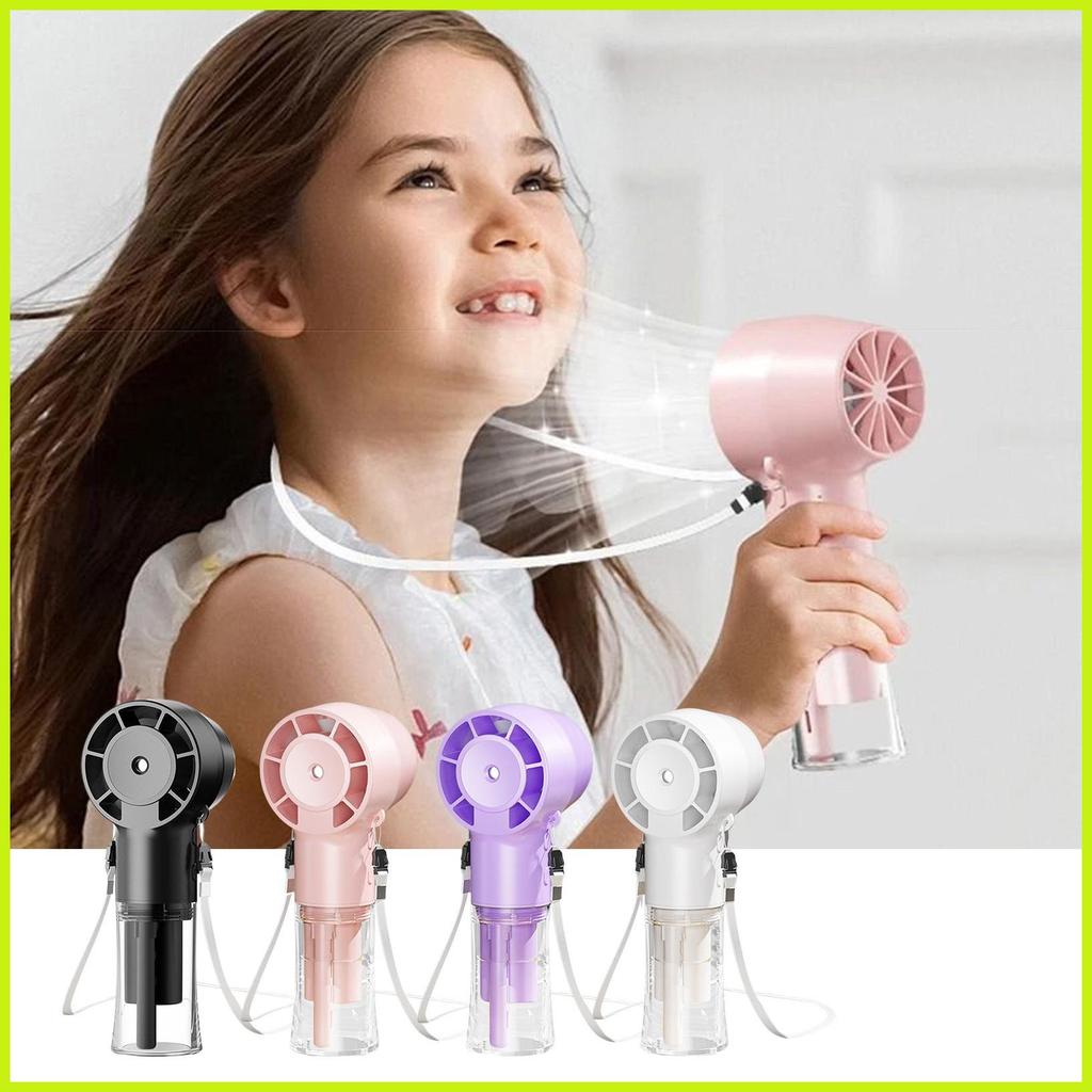 พัดลมไอน้ําแบบพกพา 12000 RPM พัดลมสเปรย์น้ํา USB คอเล็ก Cooling Mister 1200mAh เงียบสําหรับ Camping 