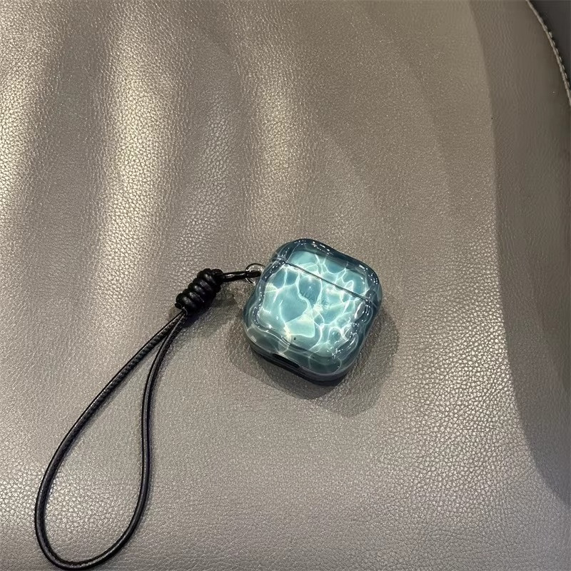 ระลอกน้ําสีฟ้ากึ่งโปร่งใสสําหรับ Huawei freebuds6i เคสป้องกัน FreeClip2 เคสหูฟัง freeclip ไร้สาย se2 se3 บลูทูธเคสป้องกันการตก