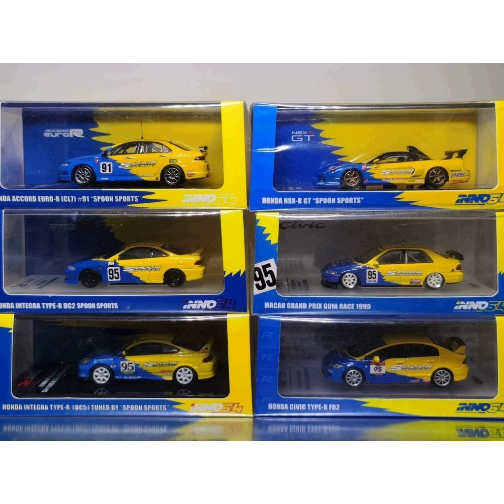 1/64 INNO SPOON 汽装 电影 NSX INTEGRA DC2 DC5 FD2 CL7 EK9 EF9 EG9 Spoon City 95 合 Honda Civic Type-R 金号