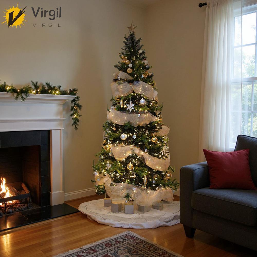 [Virgil.th] ม้วนตาข่ายฟอยล์โลหะ 2 ม้วนสําหรับริบบิ้น Swag Bows Garland ตกแต่ง