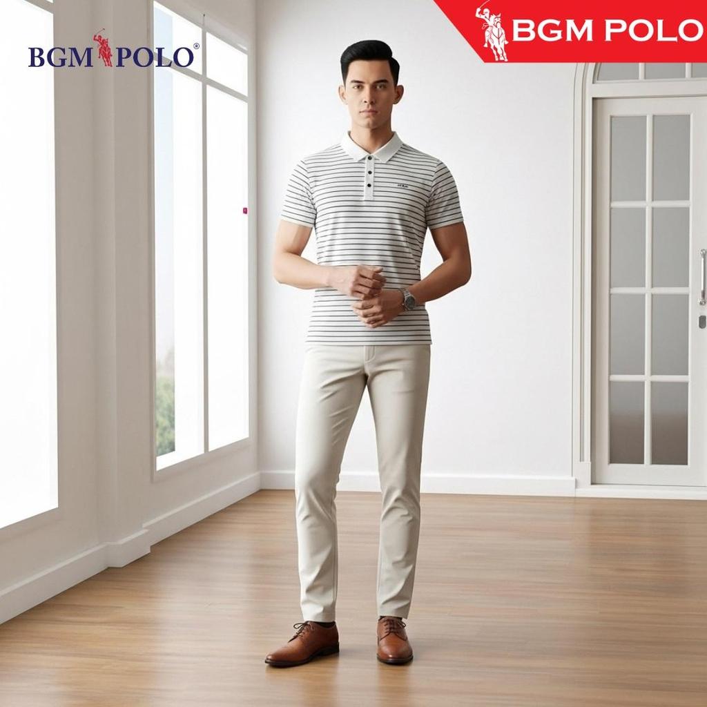 เสื้อยืด BGM POLO COLLAR STRIPED 622-BP-CS495S622-MNCNCTW