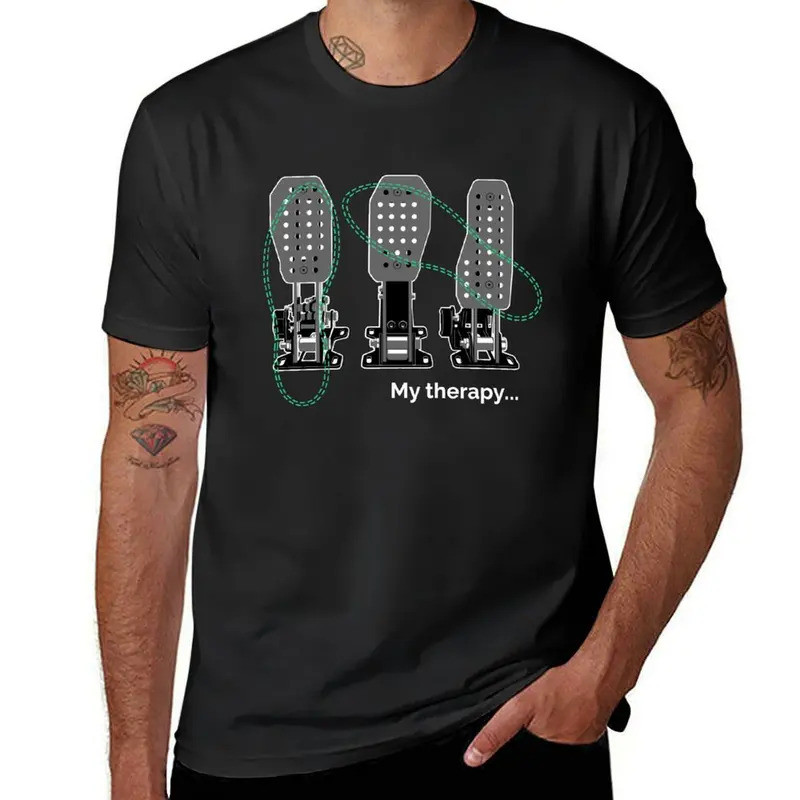 Car Mens Therapy 3 Pedals, iRacing, Cute Car Lovers Car Fan, T-Shirt Video Game size be