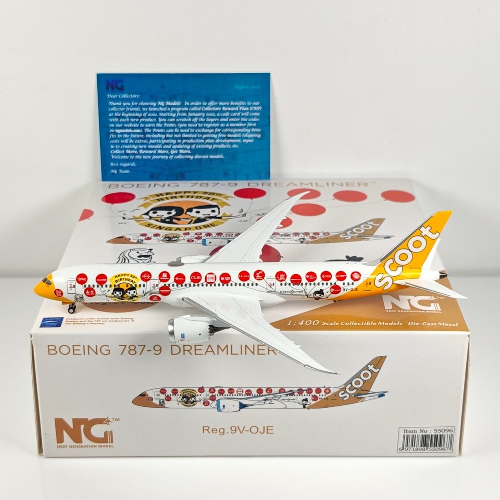 [] NG Models 55096 1: 400 Singapore Cool Airlines B787-9 9V-OJE 50 Celebration Alloy