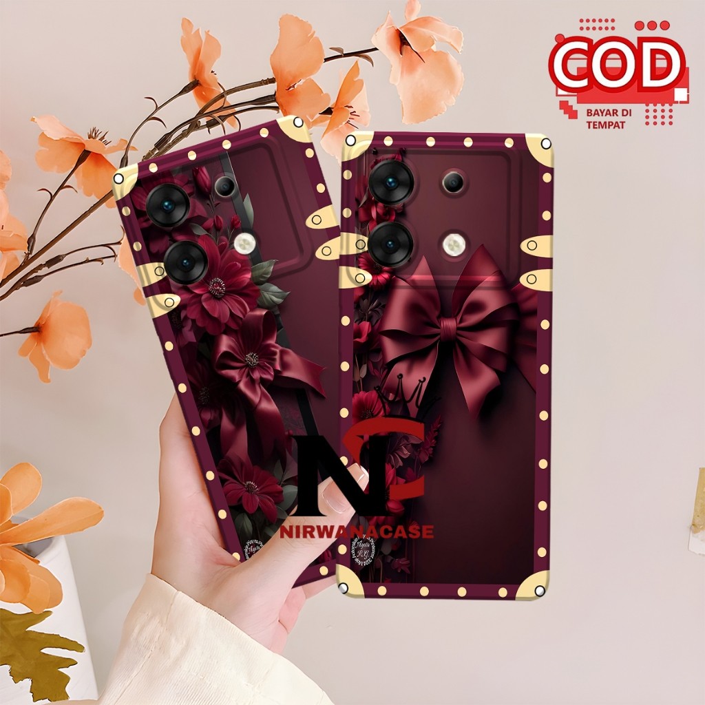 เคสโทรศัพท์ HP Infinix Zero 30 5G - เคส Infinix Zero 5G เคส Maroon Ribbon Motif เคสกล้อง Pro ยืดหยุ่