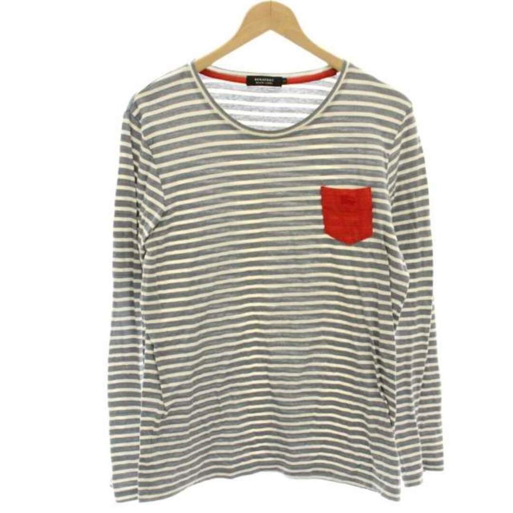 BURBERRY BLACK LABEL Tshirt Shirt gray white Direct from Japan Secondhand