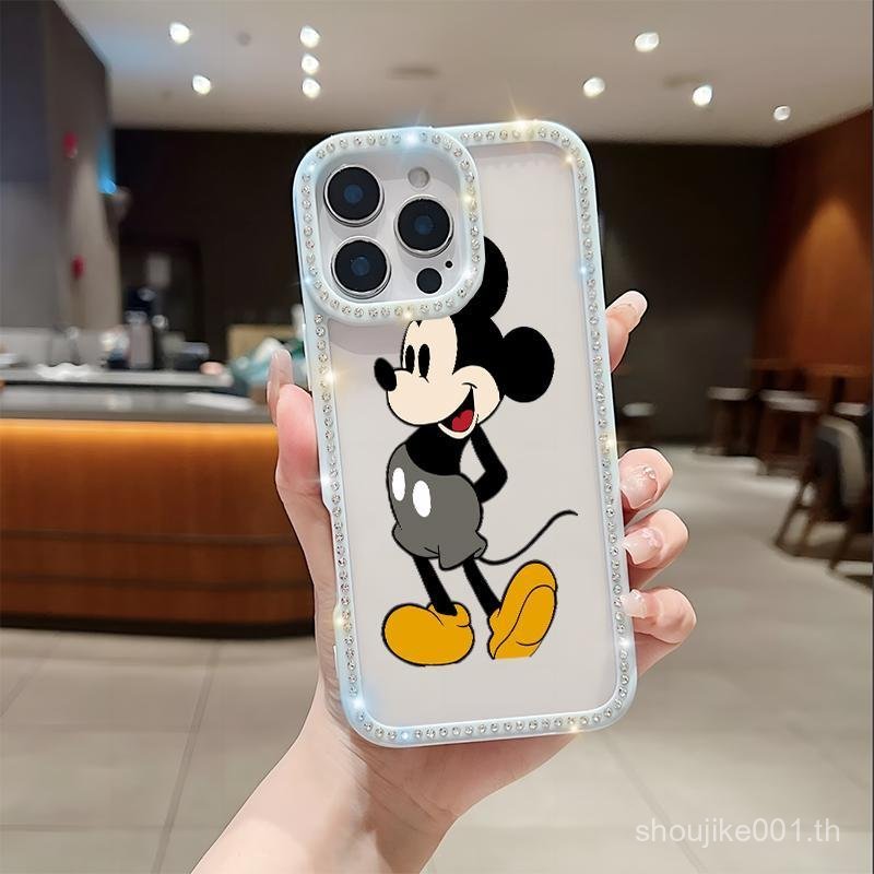 Mickeyการ์ตูนปั๊มแฟลชเพชรสําหรับiPhone 16 14 12 11 13 15 13PRO 14PRO 14PLUS 15PLUS 16PLUS 14PROMAX 1