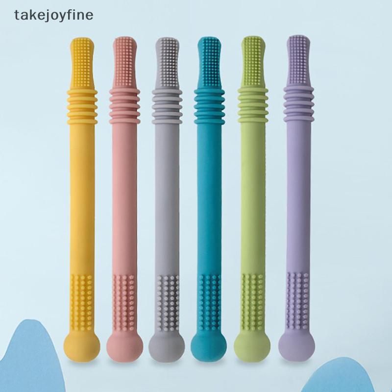 TFTH Silicone Molar Straw Baby Teether Baby Chewable Safe Baby Teething Toys Vary