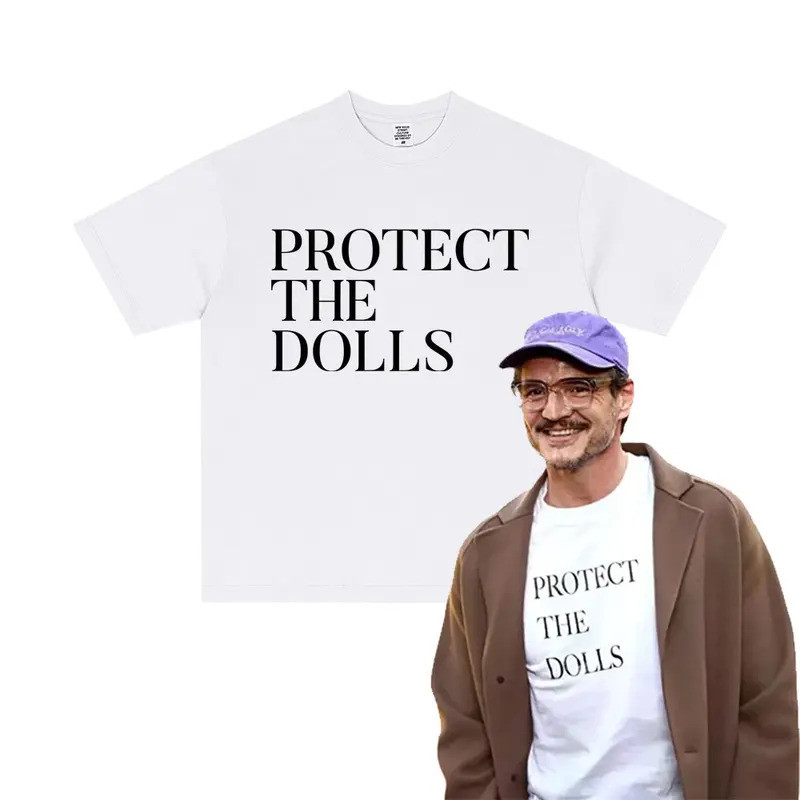 KEMEJA Pedro Pascal ปกป้องตุ๊กตาสไตล์เดียวกันพิมพ์เสื้อยืดผู้ชายผู้หญิงแฟชั่นเสื้อยืดขนาดใหญ่ Casual