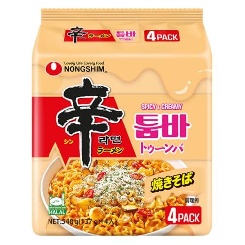 Nongshim Nongshim Spicy Ramen Spicy & Creamy Bagged Noodles Set of 4 Spicy Ramen Spicy & Creamy Bagg