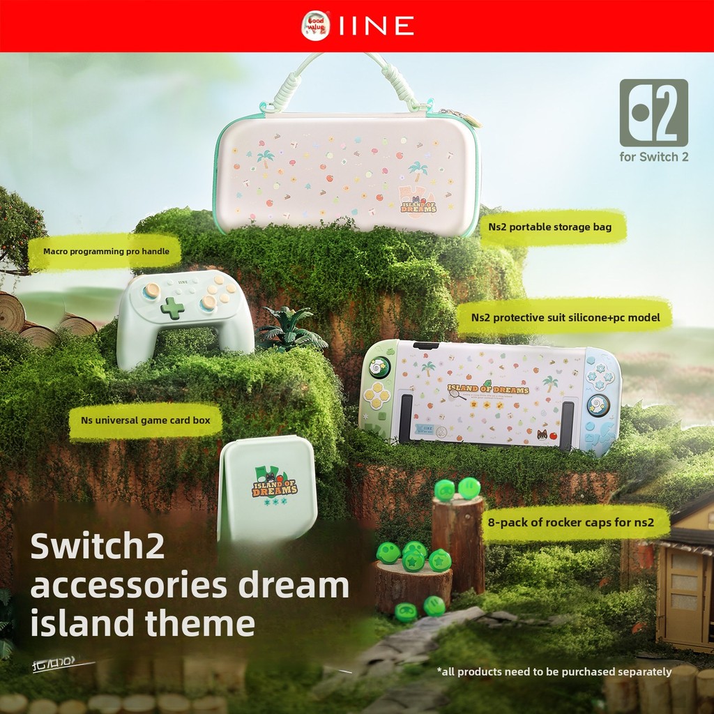 Switch2 Handle/Storage Bag/Cassette/Joystick, Animal Crossing Switch2 Accessories