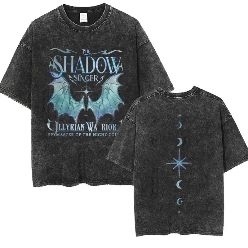 จำกัด เสื้อยืด Bat Boys Azriel Vintage Shadowsinger Night Court ลิขสิทธิ์ SJM เสื้อยืดผู้ชาย สไตล์สว