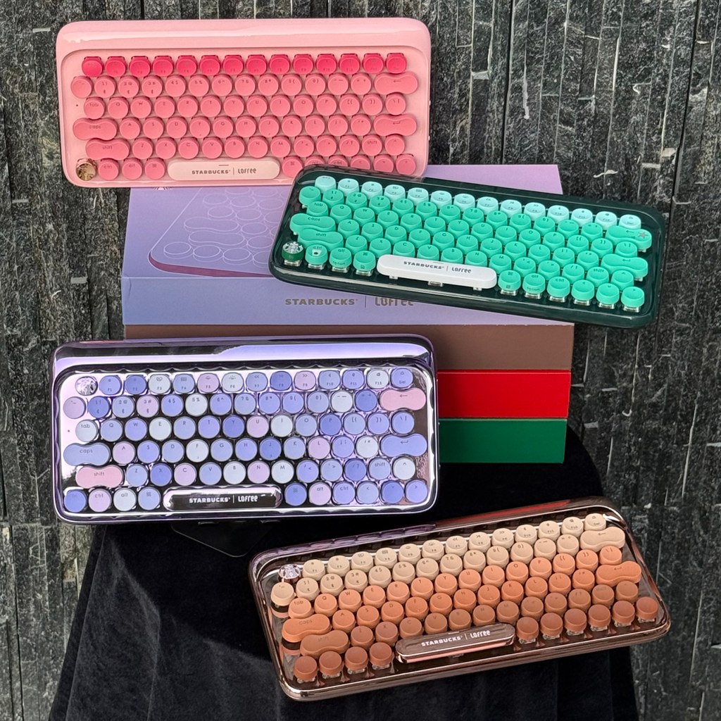 Starbucks Lofree Lofree Co-Branded Electroplating Mechanical Keyboard Lavender Purple Coffee Gold Si