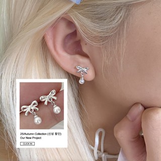 COD-ของขวัญ ให้แฟน ต่างหูโบว์ แฟชั่น เรียบหรู สร้อยคอ หวาน แ…