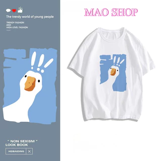 COD✅ (จัดส่งในกรุงเทพฯ) MAO Shop เสื้อยืดสไตล์เกาหลีพริ้นท์ เสื้อยืดนกเป็ดการ์ตูนน่ารักและเรียบง่าย