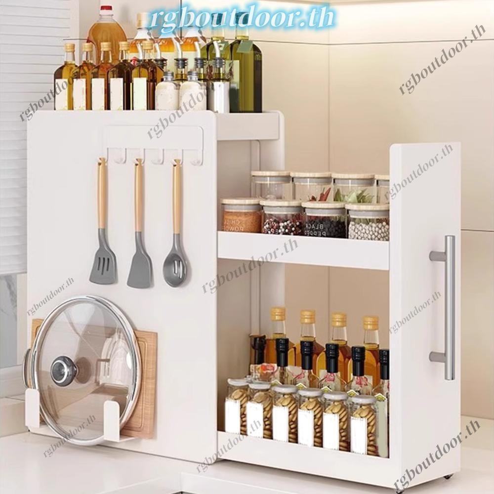Slide Out Spice Racks Organizer สําหรับห้องน้ําใต้อ่างล้างจานและบาร์กาแฟ (11.5 ซม.) [rgboutdoor.th]