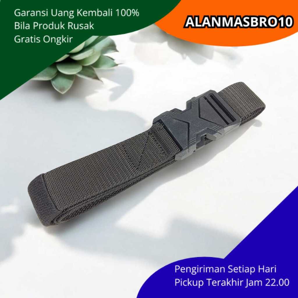 เข็มขัดไนลอนยุทธวิธีสําหรับผู้ชายเรียบง่ายหรูหราอินเทรนด์ด้วยหัวเข็มขัดพลาสติกปลดล็อคอย่างรวดเร็วทนท