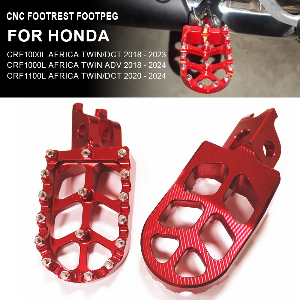 รถจักรยานยนต์ CNC Footrest Footpegs หมุดเท้าเหยียบสําหรับ Honda CRF1000L CRF1100L Africa Twin CRF110