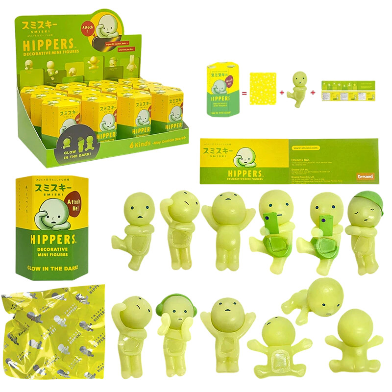 12 ชิ้น Hipper Smiski กล่องตาบอดของเล่นน่ารัก Smiski Luminous รุ่นเครื่องประดับสินค้าสะสม