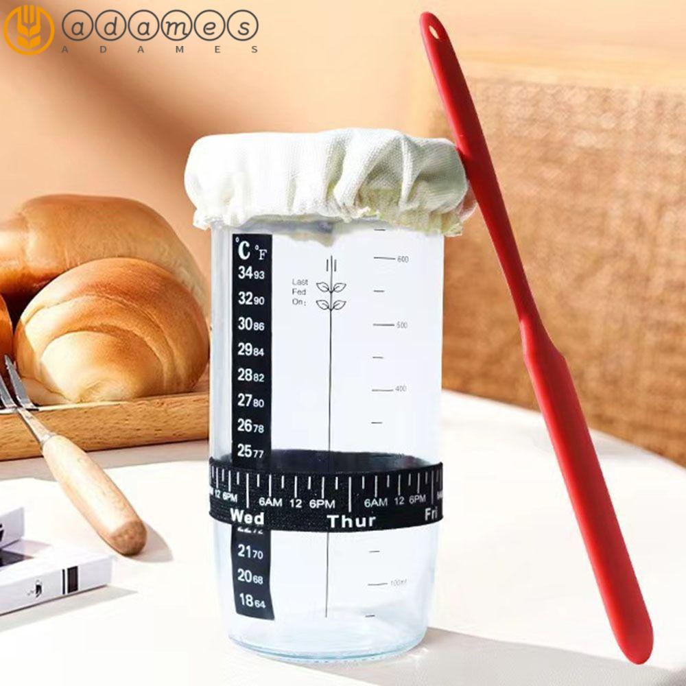 ADAMES Sourdough Starter Jar Kit, Reusable ทนความร้อน Sourdough Bread Starter Container, Sourdough F