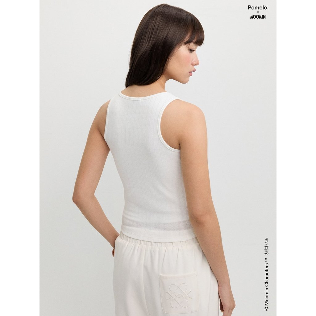[Pomelo] Pomelo. x Moomin เสื้อแขนกุดปักลาย / Pomelo. x Moomin Embroidered Tank Top — صورة 5