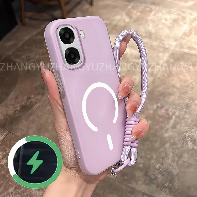 เหมาะสําหรับ OPPO A6X 4G 5G เคสโทรศัพท์ใหม่ C-type กันกระแทกแม่เหล็กดึงดูดแหวนไร้สายชาร์จ softcase เชือกเส้นเล็ก GD03