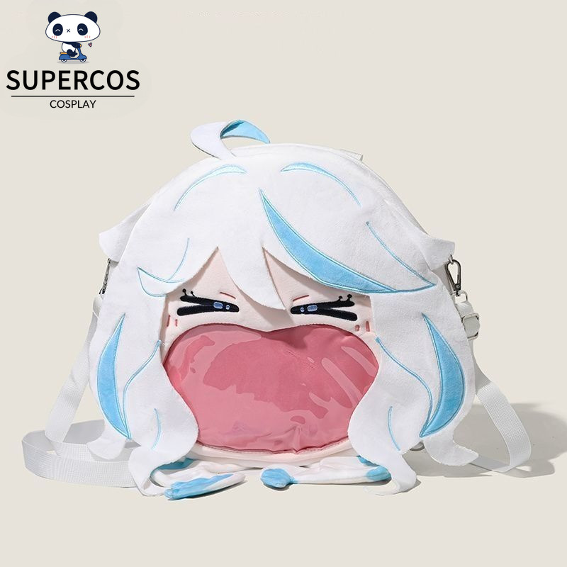 กระเป๋าสำหรับป้ายแสดงแบบน่ารักจาก Genshin Impact ตัวละคร Furina มีลวดลายปากใหญ่